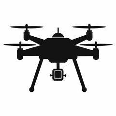 Smart Agriculture Drone Silhouette Vector