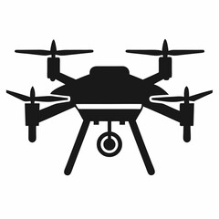 Smart Agriculture Drone Silhouette Vector