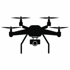 Smart Agriculture Drone Silhouette Vector