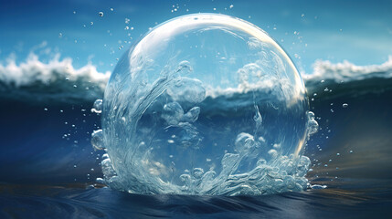 Enchanted Water Sphere in the Ocean