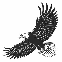 The eagle vector silhouette black design white background