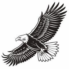 The eagle vector silhouette black design white background
