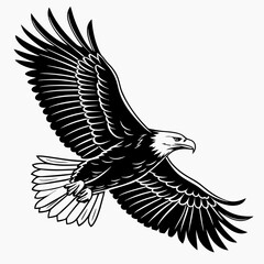 The eagle vector silhouette black design white background