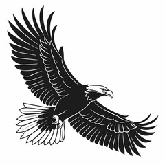 The eagle vector silhouette black design white background