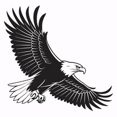 The eagle vector silhouette black design white background