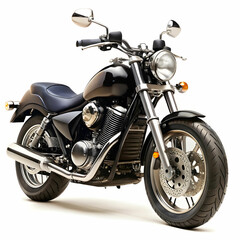 black motorcycle isolated on the blank background