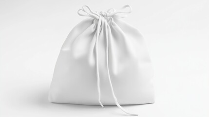 White drawstring pack template, bag for sport shoes isolated on white