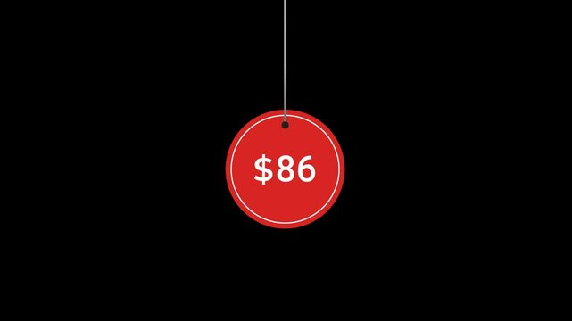 86 Dollar sign hanging Animated price tag