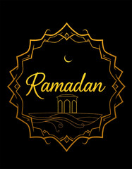 Printable pattern for wall decorations, covers, wallpapers, greeting cards on the occasion of a Muslim holiday. Ramadan . Oil painting