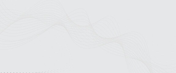 Futuristic gray white abstract background. shining wave lines pattern for banner, wallpaper, cover. 