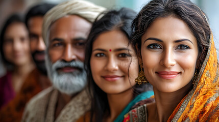 Fototapeta premium Smiling diverse group of people from different backgrounds