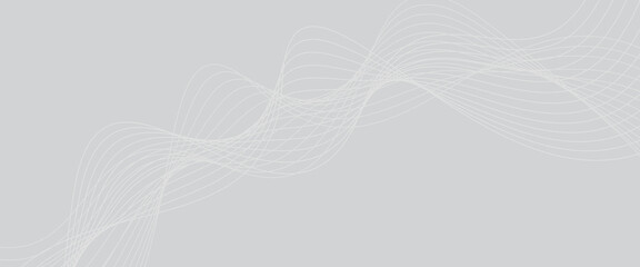 Futuristic gray white abstract background. shining wave lines pattern for banner, wallpaper, cover. 