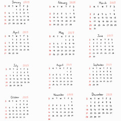 calendar planner 2025 organizer handwriting