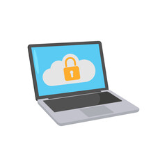 Cloud Security Flat Icon, Vector illustration
