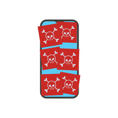 Fototapeta premium Infected with Virus Flat Icon, Vector illustration