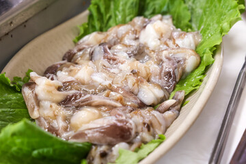 Korean seafood food. fresh cockle