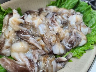 Korean seafood food. fresh cockle