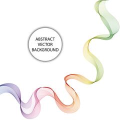 Obraz premium Abstract vector background with smooth color wave. Smoke wavy lines. eps 10