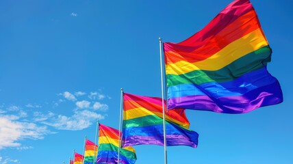 bright rainbow flag as a symbol of freedom and equality