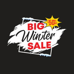 Winter Sale special offer banner with brush stroke background for business, promotion and advertising. Vector illustration.
Big winter sale words cloud, winter sale banner.