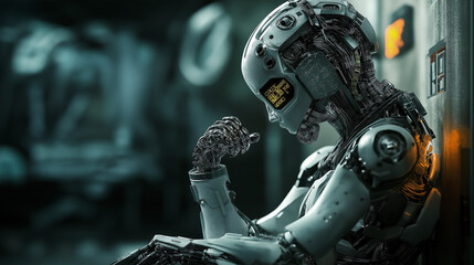 Fototapeta premium Technological disruption in future work exploring robotics and automation in modern industry settings