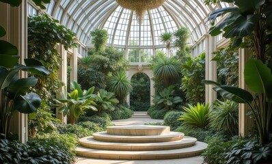 Lush green conservatory with stunning plants