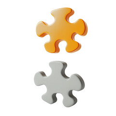 Obraz premium three dimensional render of a puzzle piece in the form of a puzzle PNG image, PNG file, Generative art.
