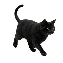 a black cat is running on a transparent background, PNG image, PNG file, Generative art.