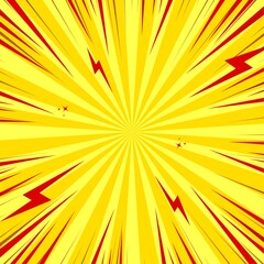 Dynamic yellow comic book background with halftone and radial speed lines. Perfect for action scenes. 