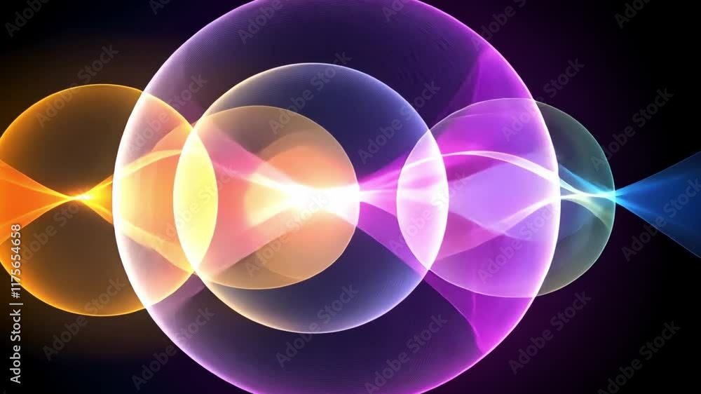 Poster abstract glowing orbs: a mesmerizing blend of vibrant colors and ethereal light, creating a captivat