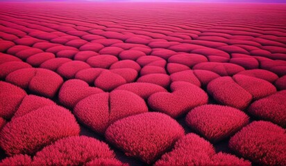 Obraz premium A surreal landscape of endless hearts stretching