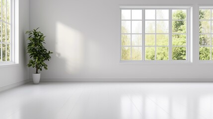 Fototapeta premium A minimalist grey and white room with smooth grey and white walls and a flat floor