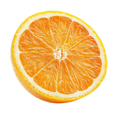 Freshly cut orange citrus fruit showcasing vibrant color on a transparent background for culinary or health inspiration, Orange citrus fruit lemon isolated on transparent background