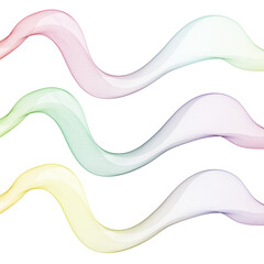 Smooth wave flow. Green wave. Set of abstract design elements. Eps 10