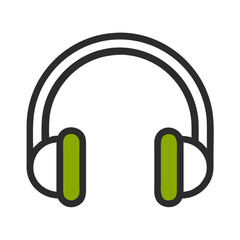 High-Quality Green Headphones Vector Art