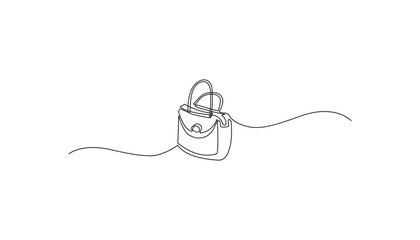 ladies bag continuous one line drawing