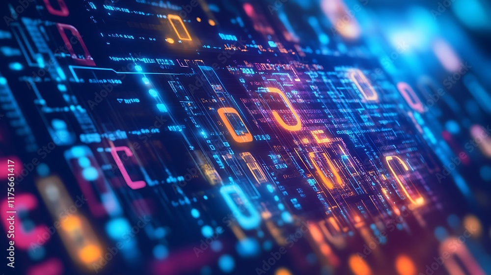 Aufkleber abstract digital data stream visualization