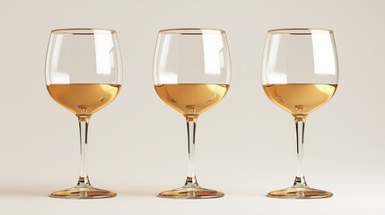 Personalized wine glass set, celebratory occasion, 3D illustration.