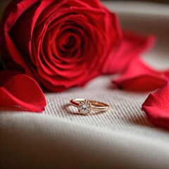 wedding ring and roses