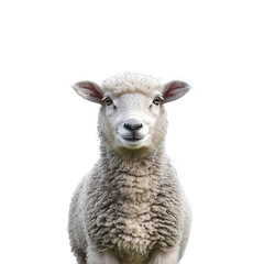 Fototapeta premium a portrait of a sheep looking at the camera against a blue sky PNG image, PNG file, Generative art.