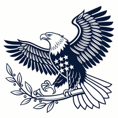 The America eagle vector  design white background