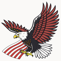 The America eagle vector  design white background
