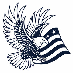 The America eagle vector  design white background
