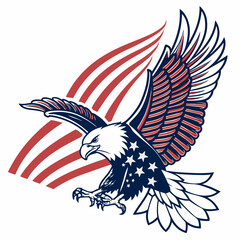 The America eagle vector  design white background