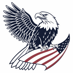 The America eagle vector  design white background