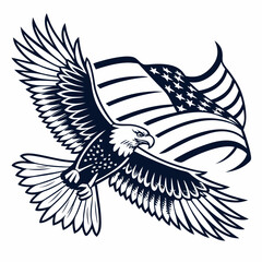 The America eagle vector  design white background