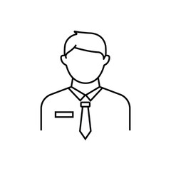 Man company staff linear icon