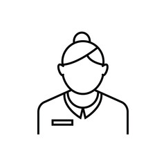 Women company staff linear icon