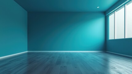 Fototapeta premium Serene Teal Room Interior Design
