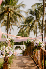 Exquisite flower decoration at an Indian wedding featuring vibrant marigolds, roses, and jasmine, creating a traditional and elegant festive ambience